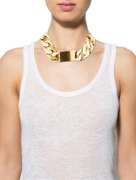 Celine Céline ID Choker Necklace .